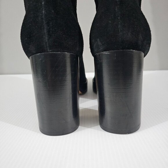 Free People Echo Over The Knee Boot Womens EU 41 Black Suede Tall Block Heel - Picture 10 of 15